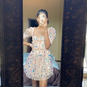 Pink dress with sequence